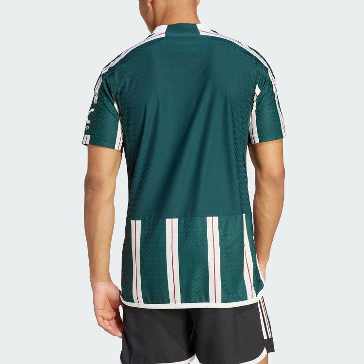 Adidas Man Utd 23/24 Away Striped Short Sleeve Soccer Jersey - Player Version Men Tops Night-Sky-Green IP1824
