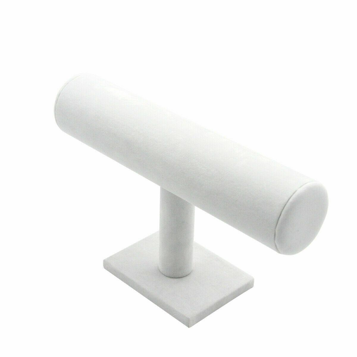 

Velvet Stand Bracelet Chain Bangle Watch Jewelry T-bar Rack Holder Display білий