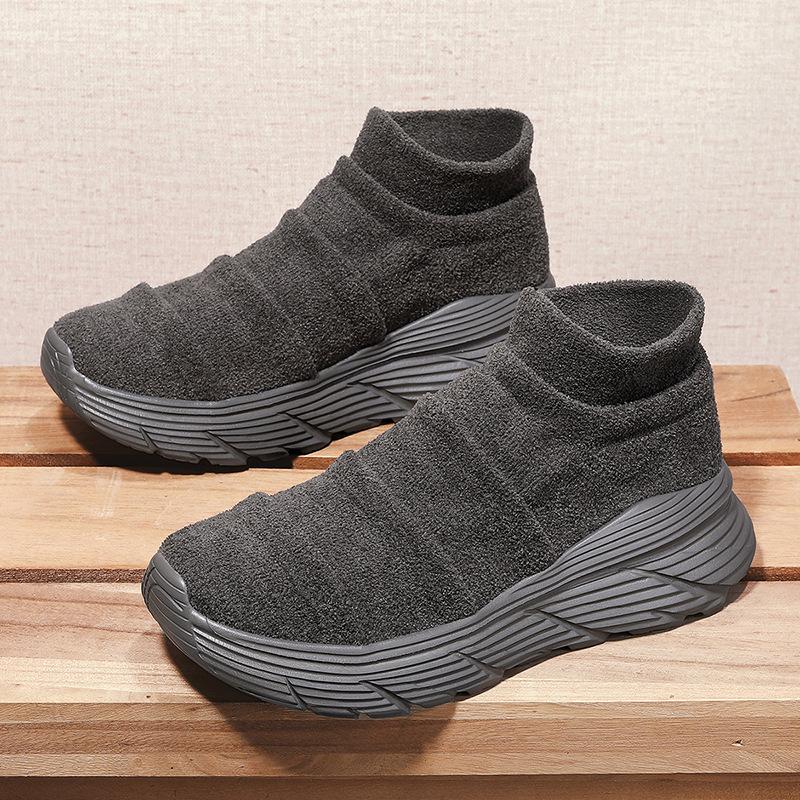 Cotton shoes new fly-woven socks shoes sports shoes large size couple shoes breathable and lightweight men's leisure