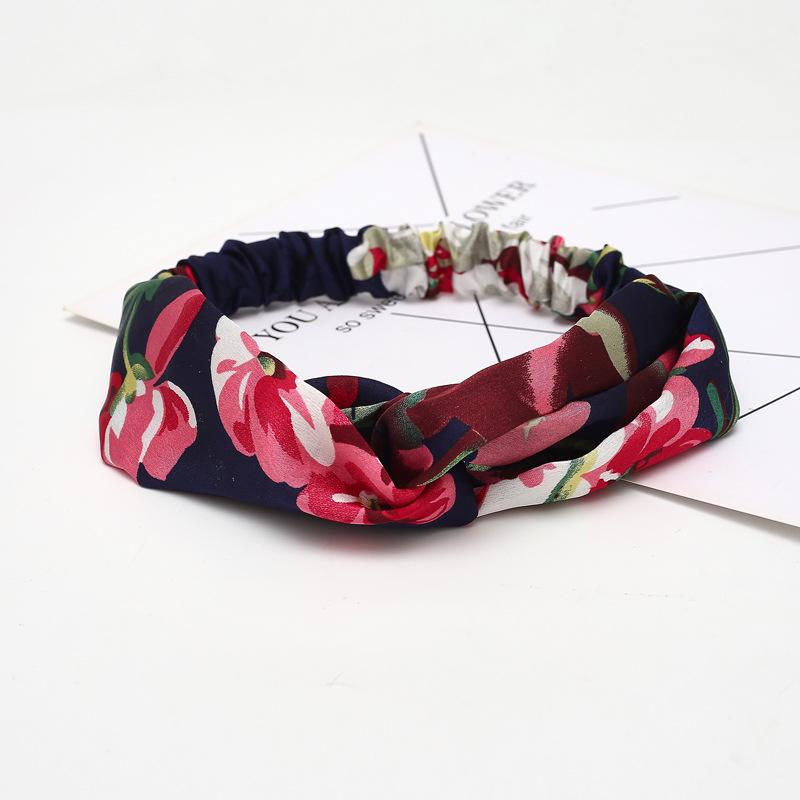 Fashion Bohemian Headband Print Hairbands For Women Girls Vintage Cross Knot Turban Bandanas Headwear Hair Accessories