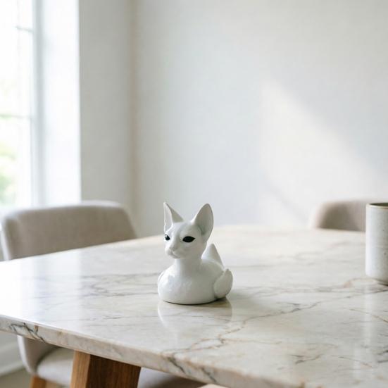 Yousheng 3D Printed Sphinx Cat Duck Figurine, Cute Matte White Desk Decor, Funny Animal Shelf Ornament, Unique Gift for