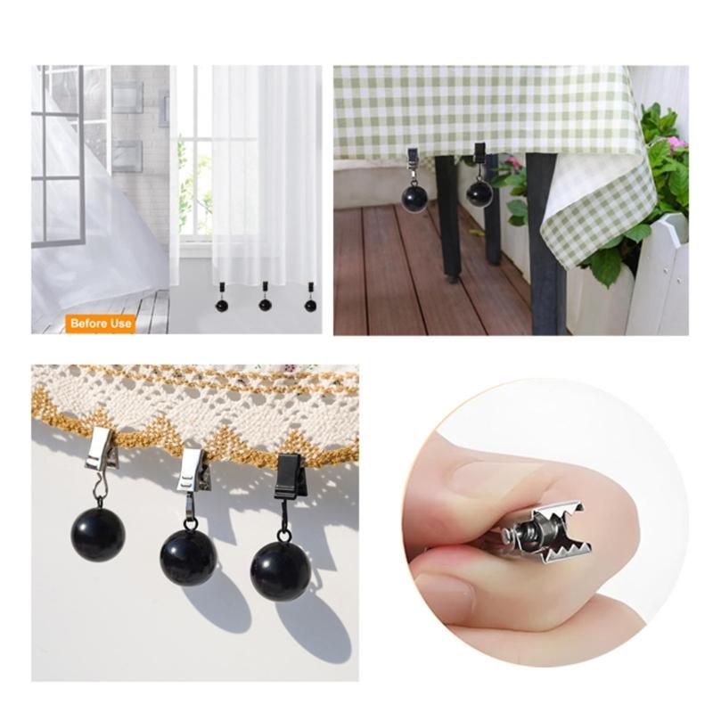 4/8 Peças Pesadas Pesos para Toalha de Mesa, Bola de Metal com Clipe para Toalha de Mesa para Mesas Externas, Cortinas, Bandeira de Jardim de Natal