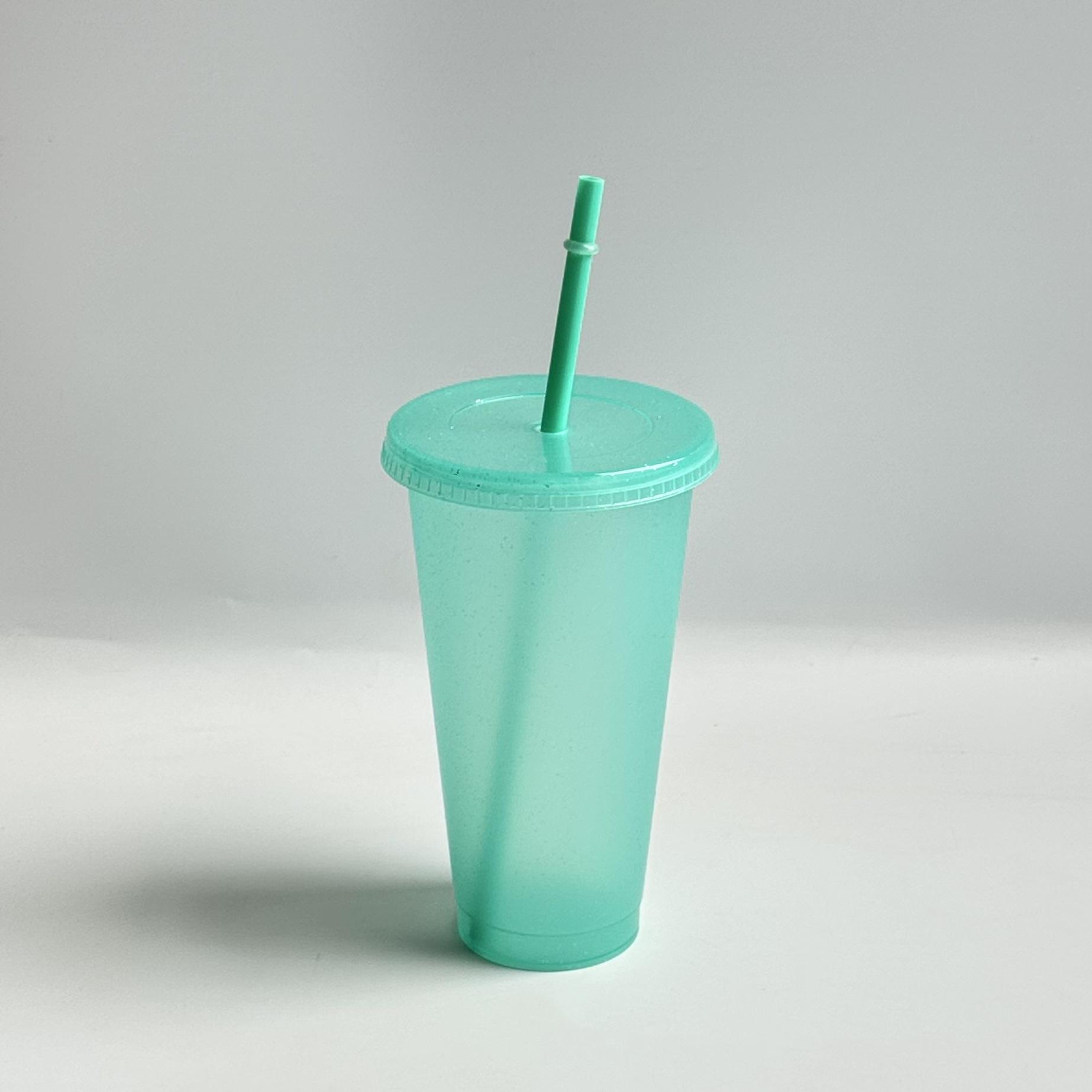 

710 мл Флаконы для воды Flash Powder для девочек с трубочкой, многоразовый стакан из твердого пластика с крышкой, кофейная чашка, посуда для питья, рождественский подарок 710ml