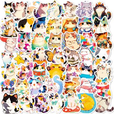 50 Cute Cat Diaries Japanese Lazy Cat Graffiti Stickers Cute Pet Cat Life Daily Stickers