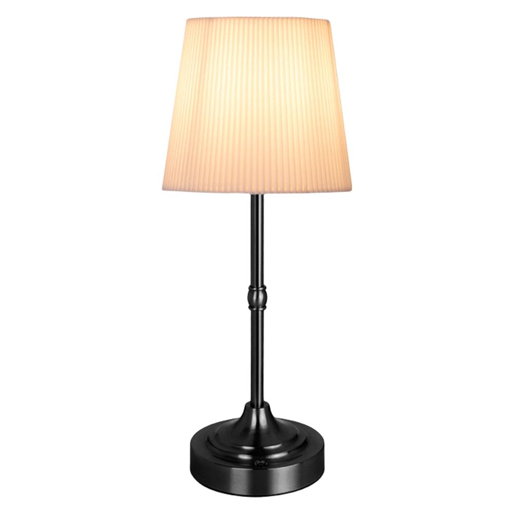 Cordless LED Metal Table Lamp USB Rechargeable Touch Control Portable Fabric Shade Desk Lamp Night Light for Bedroom Bar Balcony