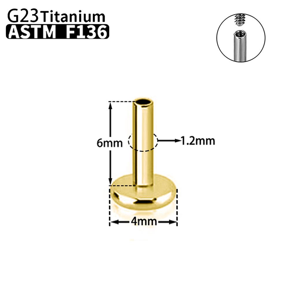 1/10 Pezzi Titanio Labret Stud Filettatura Interna Push Pin Trago Helix Conchiglia Septum Base Piatta Plug-in Gioielli per Piercing all'Orecchio