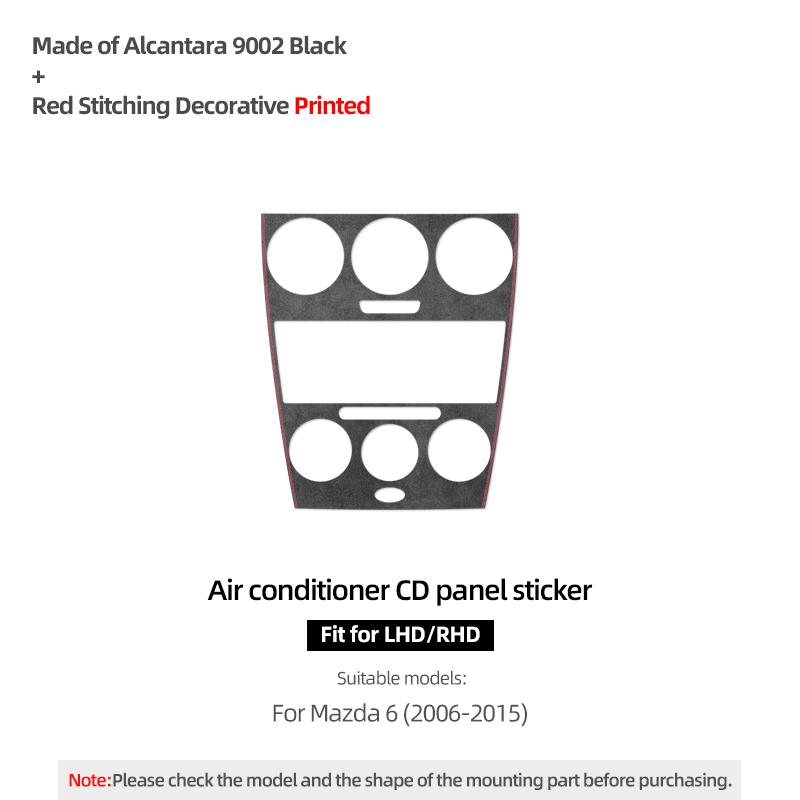 Betterhumz For Mazda 6 2006-2015 Made of Alcantara Center Console Air Outlet Radio Trim Stickers Tuning Car Interior Accessories