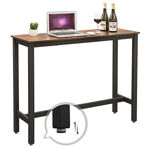 Stół Barowy, Wąski Prostokątny Stół Barowy, Stół Kuchenny, Wysoki Stół Do Jadalni W Pubie, Solidna Metalowa Rama, 120 X 40 X 100