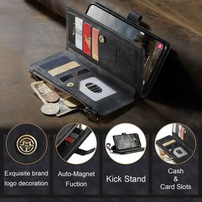 For Samsung Galaxy A55 A35 A25 5G (2025) Wallet Case, Durable PU Leather Magnetic Flip Strap Wristlet Zipper Card Holder Cover