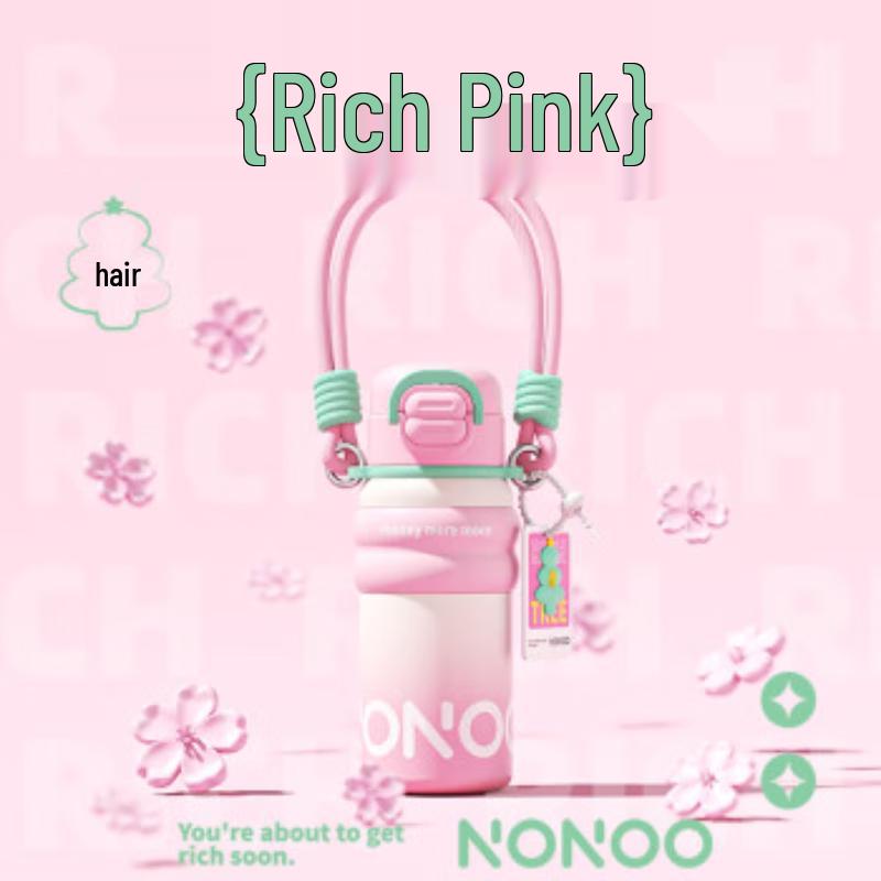 NONOO 316 Stainless Steel Portable Thermos with Straw