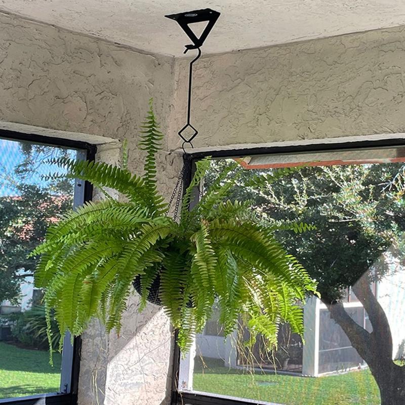 Pack of 4 Strong Metal Plant Hook with 55lb Weight Capacity Strong Iron Hangers Upgrades for Indoor Outdoor Use