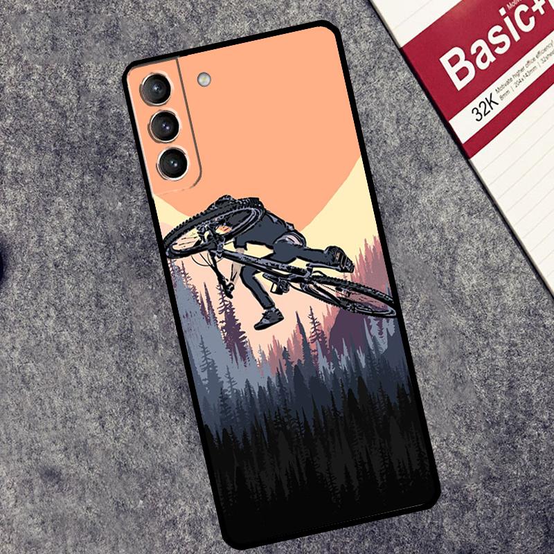 MTB Mountain Bike Cycling Bicycle Case For Samsung Galaxy S24 S23 S22 S21 Ultra Plus Note 10 Note 20 S8 S9 S10 S20 FE Cover