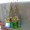 Fashion Women's Cubic Faux Gemstone Pendant Ear Hooks Party Earrings Jewelry