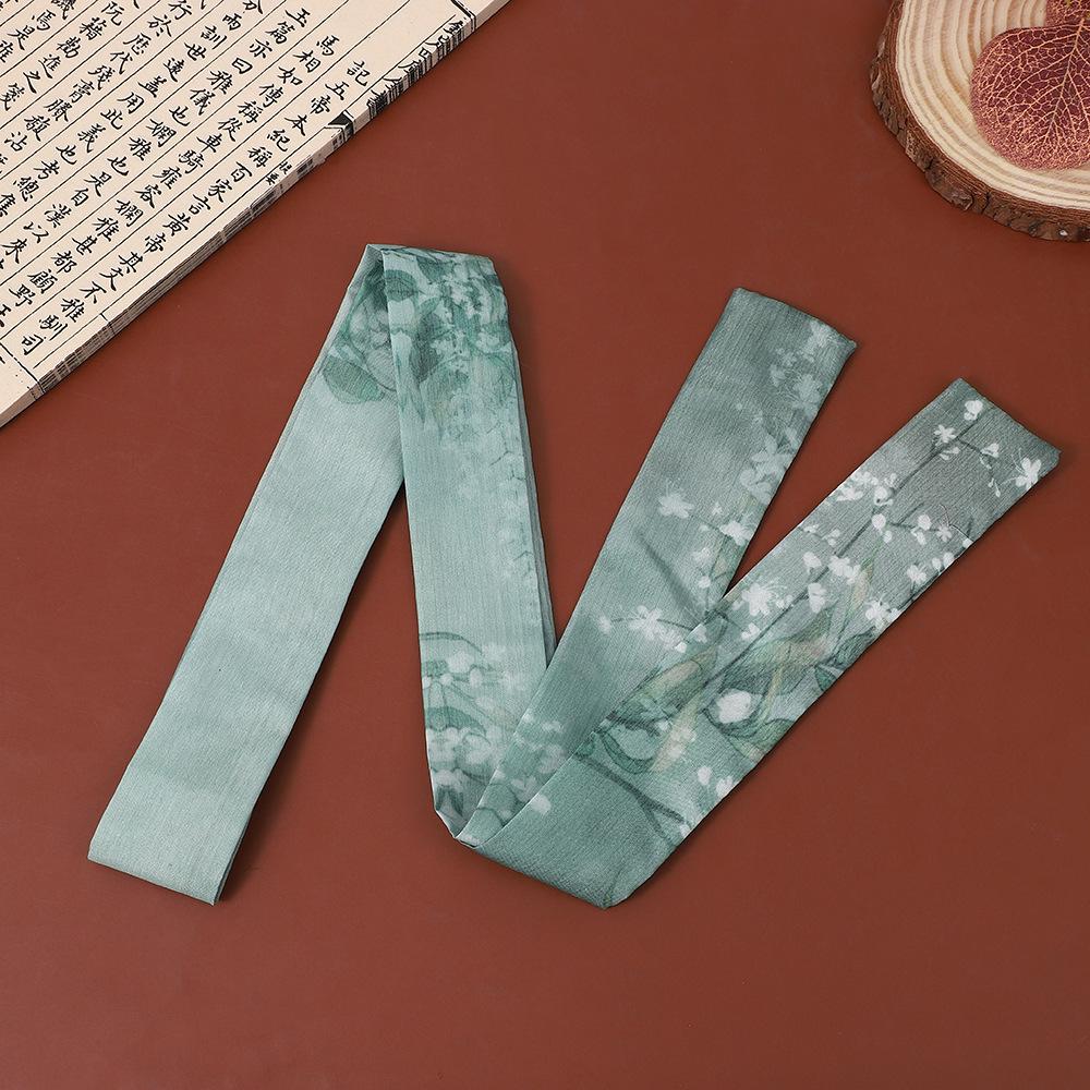 

«Весенний новый шелковый шарф с принтом в старинном стиле и повязка на голову из китайской ленты»