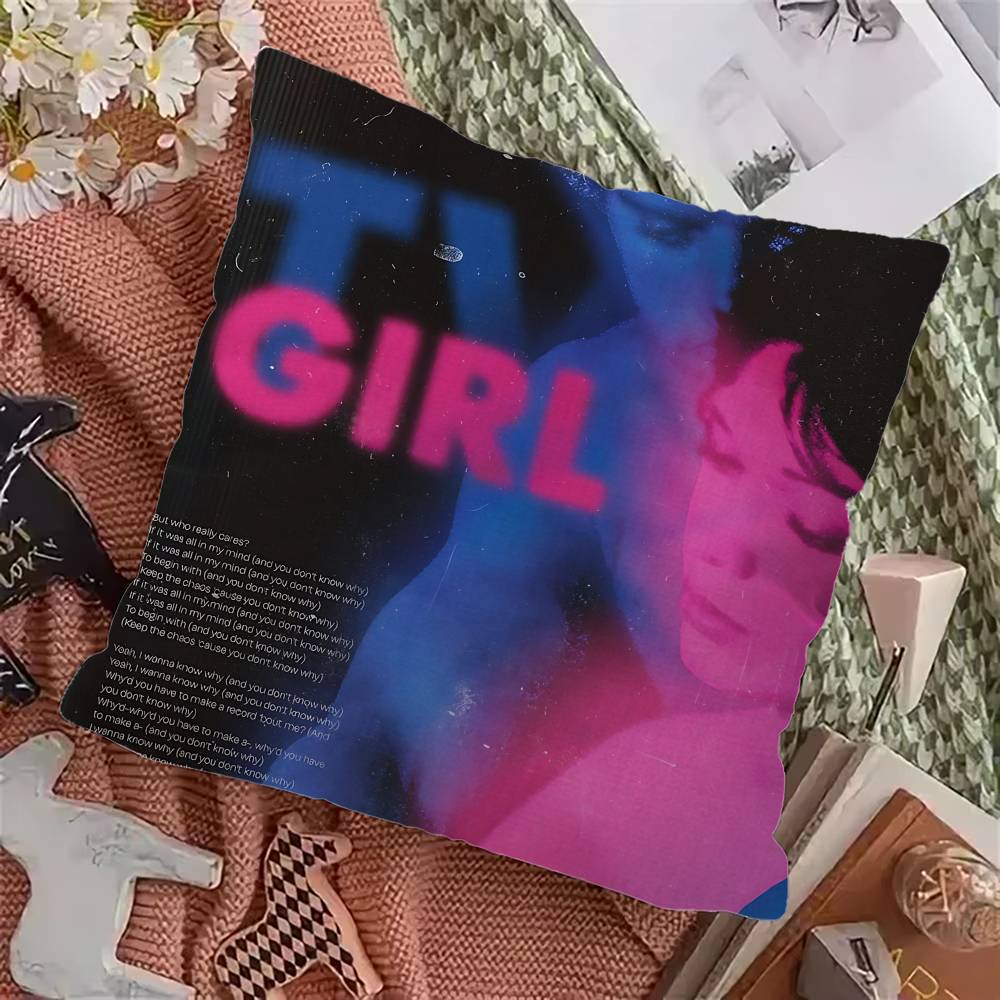 

Popular T-Tv G-Girl Band Pillow Covers Cartoon Sofa Decorative Home Double-sided Printing Short Plush Cute Cushion Cover 12x12Inch