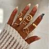 Geometric Light Face Ring Set With Spiral Design For Women Fashion Jewelry
