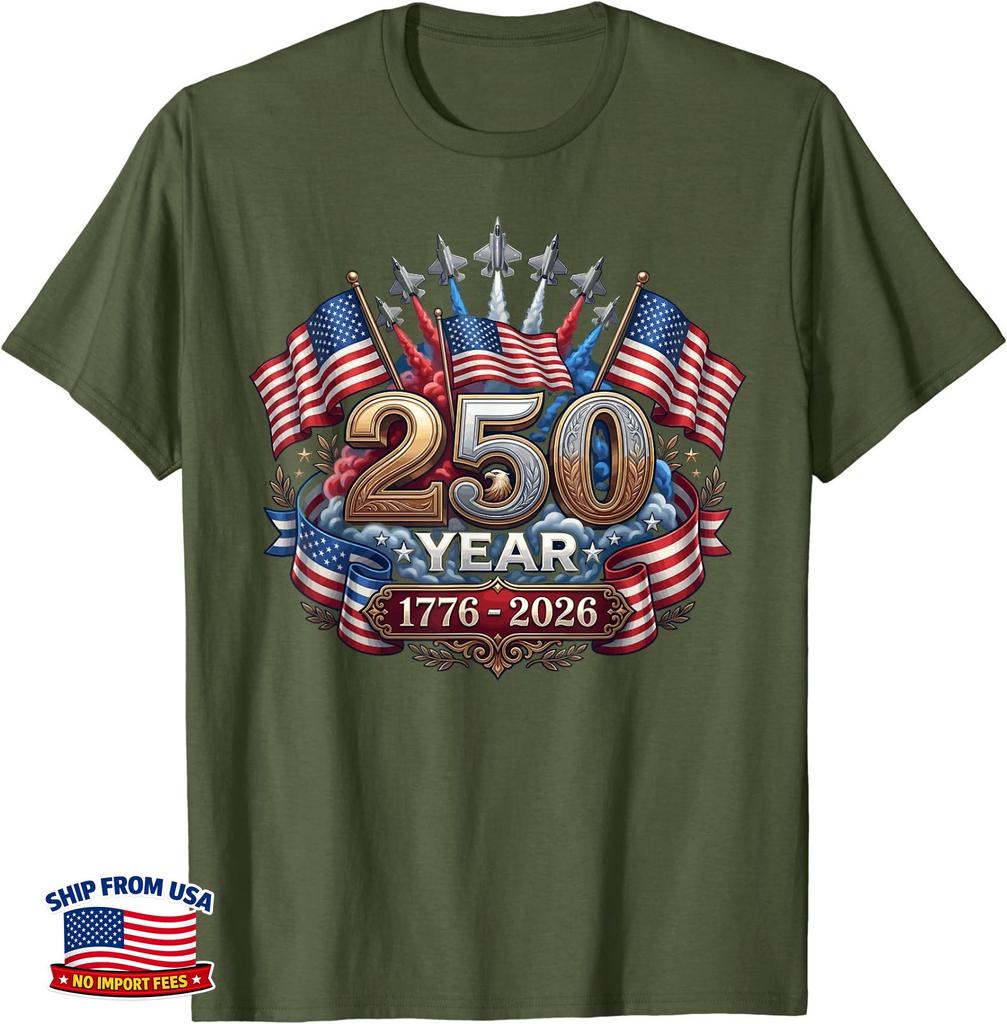 250 Years American 250th Anniversary Patriotic USA 4th July T-Shirt