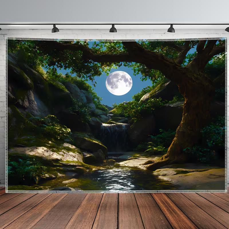 2D HD Print Moon & Tree Nature Tapestry Bohemian Home Decor