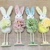 1/4pcs Bunny Figurine Easter Rabbit Fairy Angel Hanging Spring Floral Home Desktop Party Festival Ornament Gift Decoration