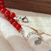 Retro Natural Pigeon Blood Red Chalcedony Agate Necklace Atmosphere Clavicle Chain