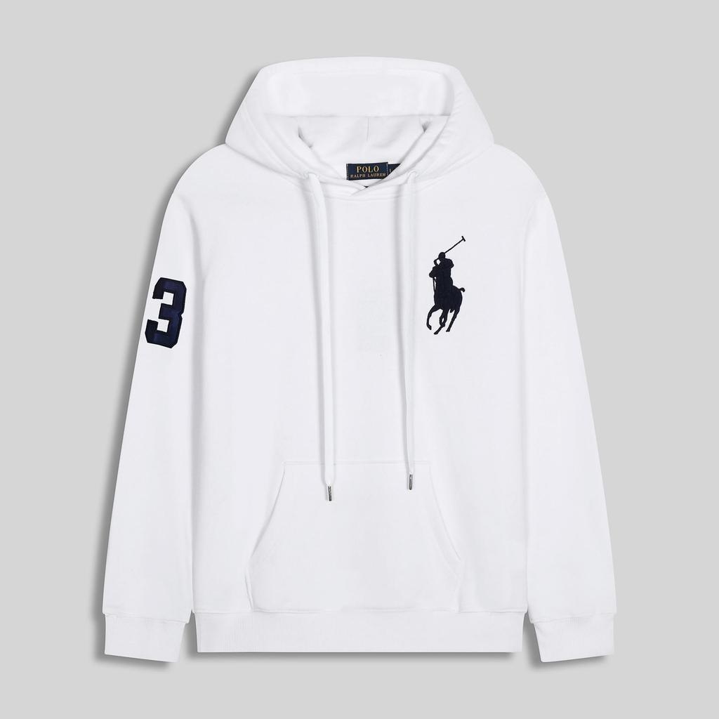 Ralph RL Vyšívaný Polo s kapucí Cardigan pro muže - Volný střih, Nadměrná velikost Mikina na jaro a podzim.