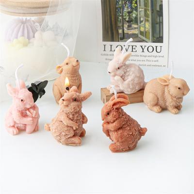 Simpatico Stampo in Silicone per Candela a Forma di Coniglietto con Orecchie Verticali per Pasqua, Stampo in Resina per Sapone a Forma di Coniglietto di Pasqua per Amanti degli Animali, Ornamento da Tavolo per Creazione di Artigianato Aromatico