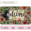 Große florale Fußmatte Teppich Böhmische Blume und Blatt Willkommen Außenfußmatte Rutschfeste Gummiunterseite Eingang Saisonale Innen-Vorderküchendekoration