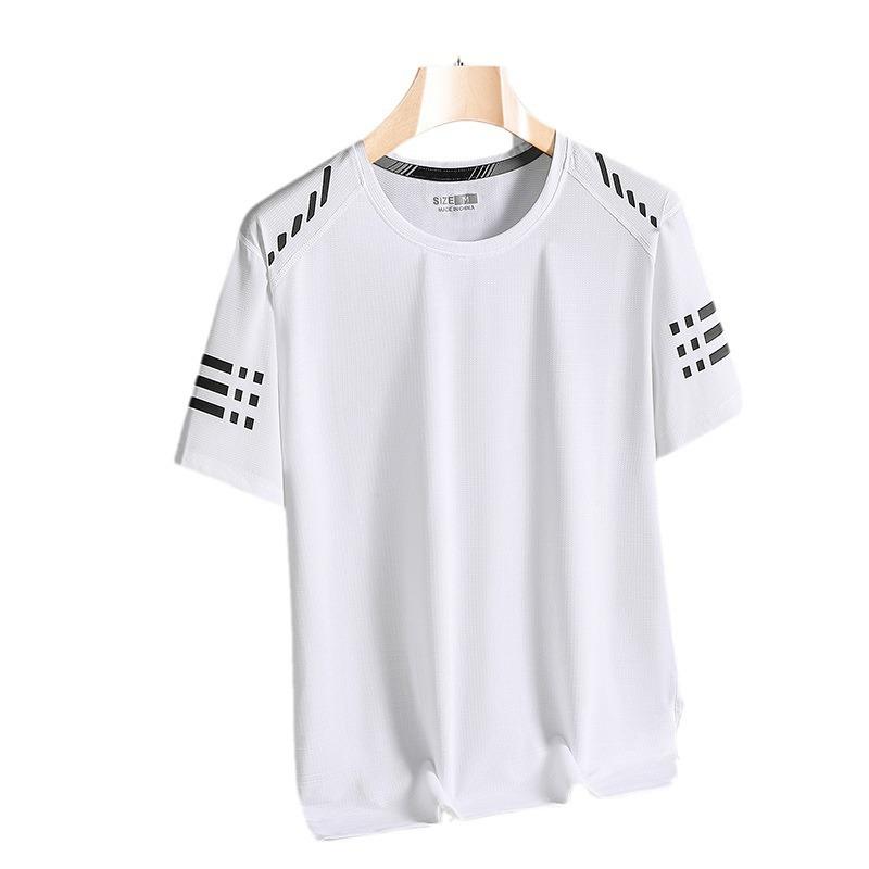 

New Quick-drying T-shirt for Men, Outdoor Sports and Fitness Short-sleeved Round Neck T-shirt, Ice Silk Casual Top for Men