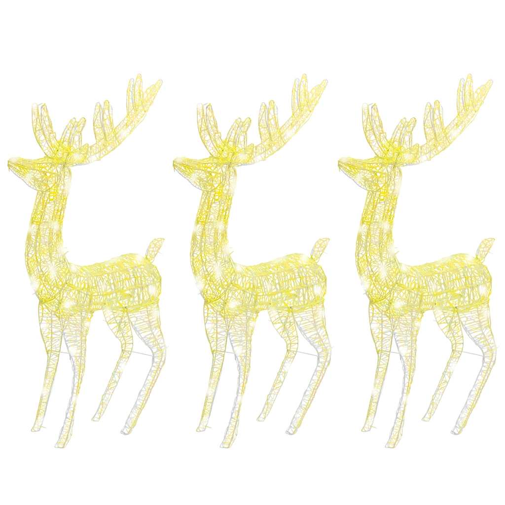XXL Reindeer Christmas Decoration Acrylic 250 LED 3 pcs 180 cm