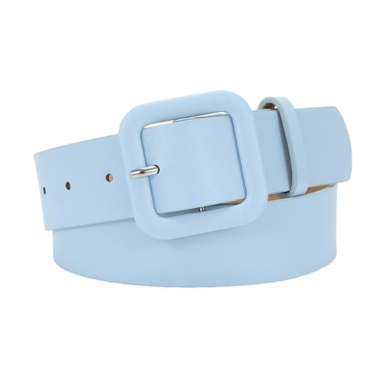 Mefalas Vrouwen riem met meerdere gaten, verstelbare lengte, vierkante gesp, kunstleren tailleband, jeans, jassen, snoepkleurige riem