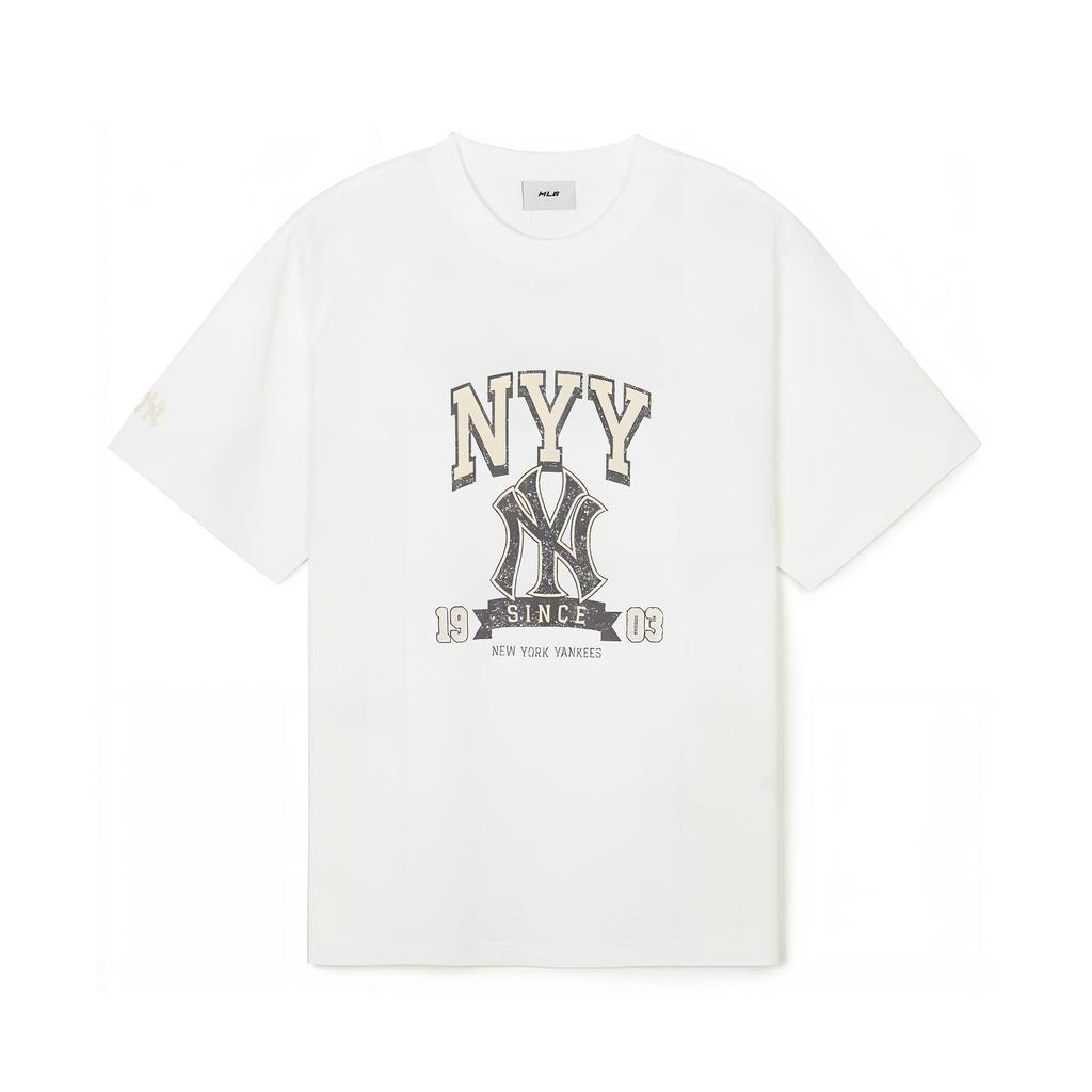 New MLB Drop Shoulder Sleeve T Shirt Unisex White 3ATSN0343-50WHS