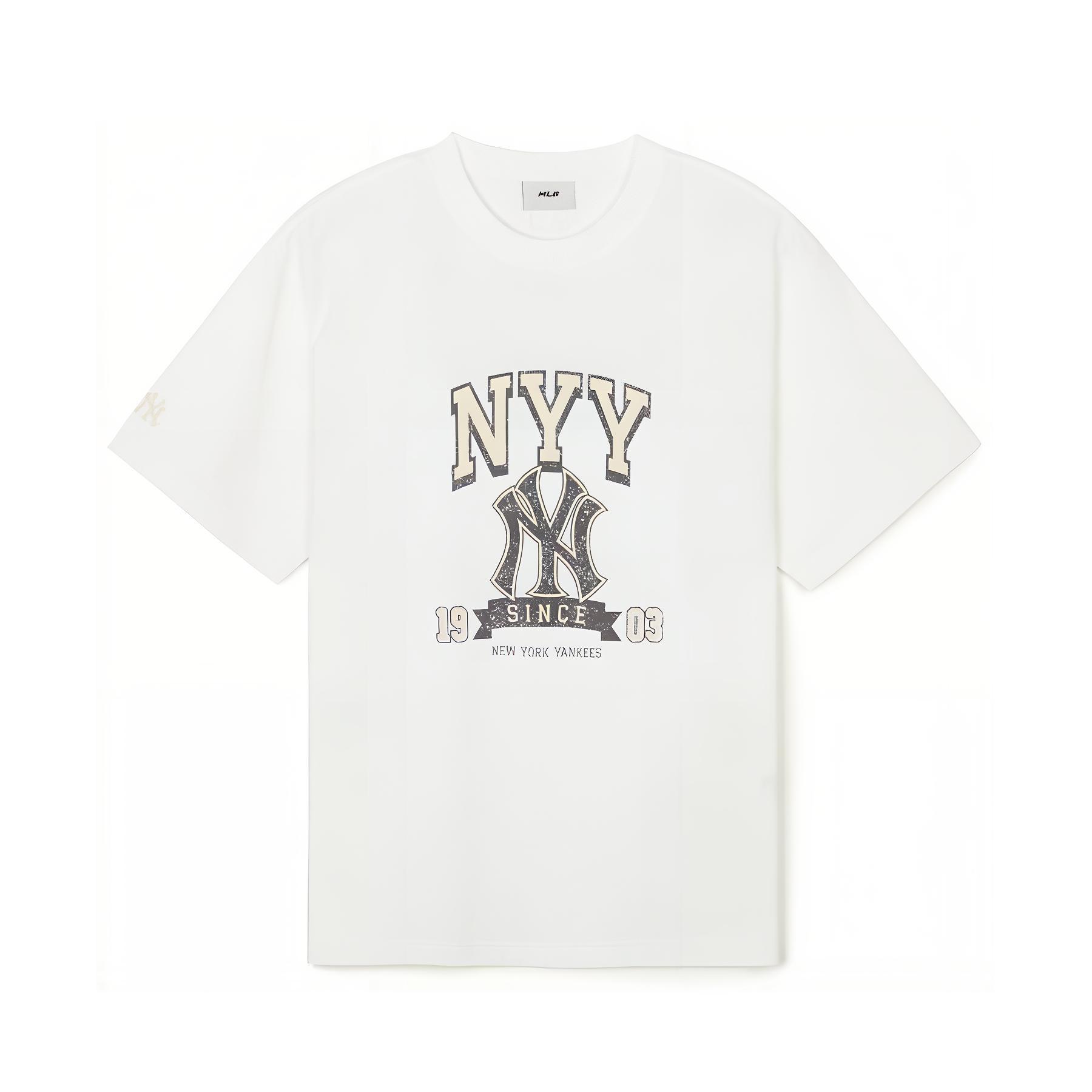 

New MLB Drop Shoulder Sleeve T Shirt Unisex White 3ATSN0343-50WHS XL