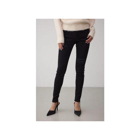 AZUL BY MOUSSY AZUL DENIM Repaired skinny denim (BLK)
