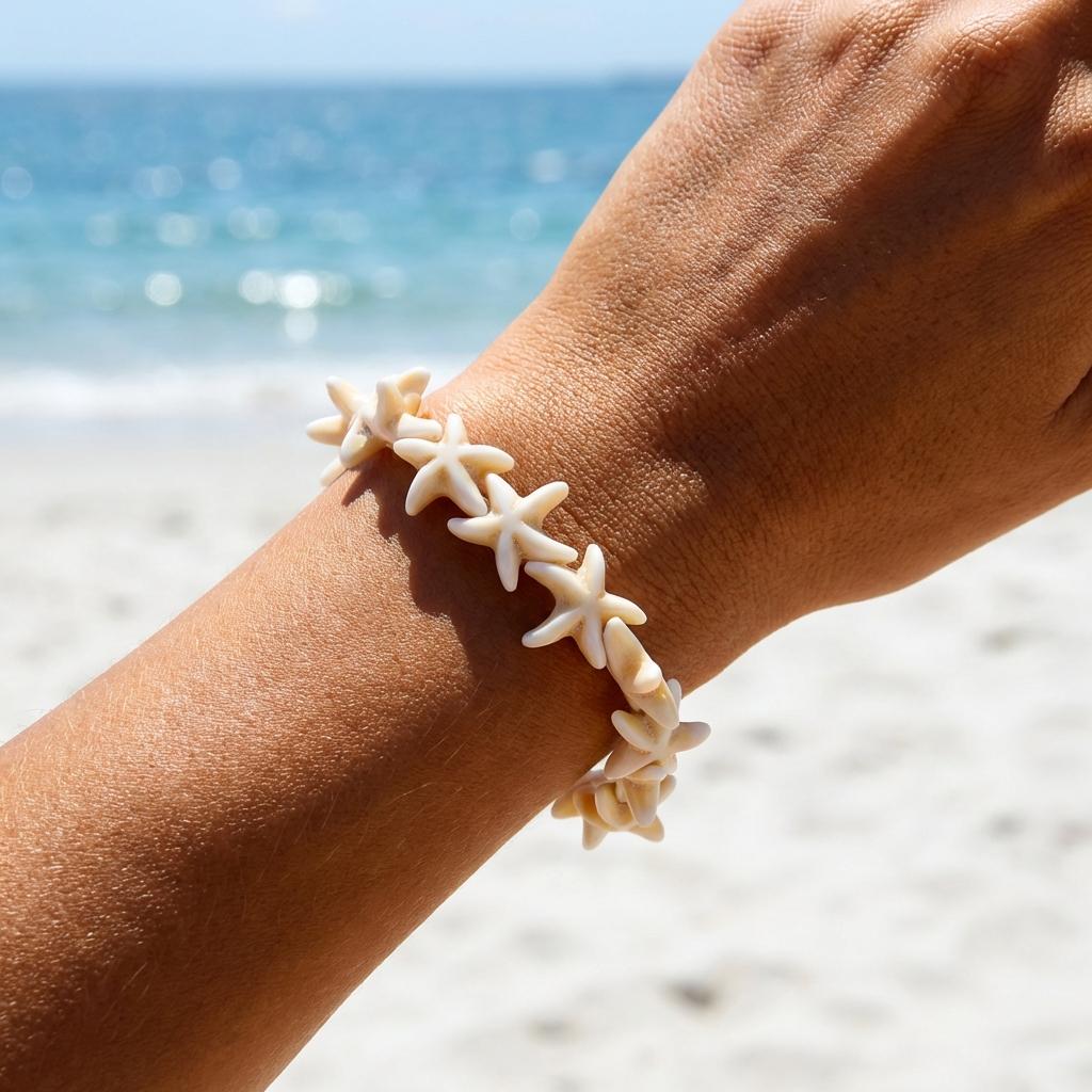 Bohemian Shell Starfish Bracelet for Women Summer Beach Turtle Beads Bracelet Handmade Rope Chain Trendy Vacation Jewelry Gift