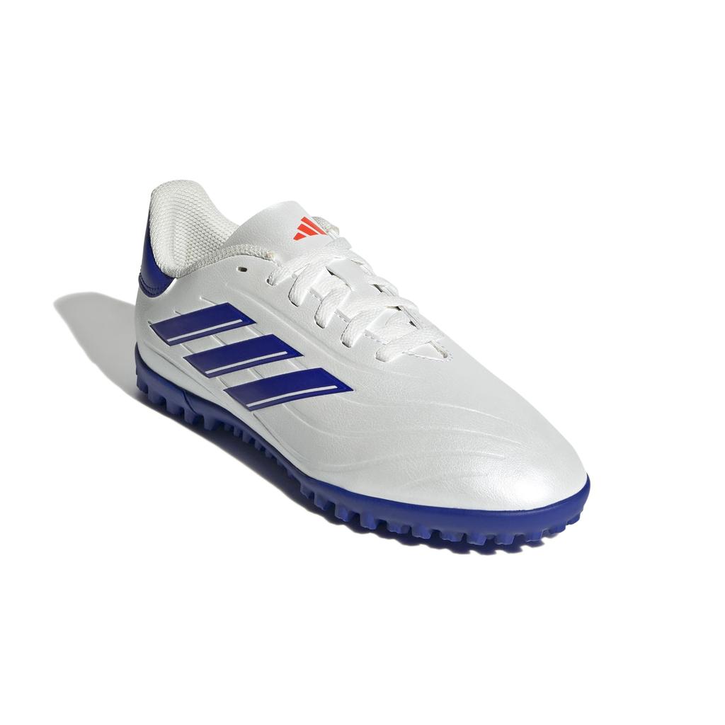 Adidas Copa Pure II Club TF Junior Futsal Shoes for Boys and Sizes Red Size Girls, 17-24.5cm, Unisex, White/Lucid Blue/Solar (IG8691), 23.0cm