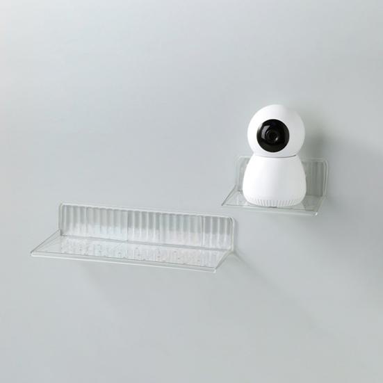 Transparent Wall Mount Shelf No Drill Anti-Slip Great Load Bearing Bathroom Living Room Storage Rack