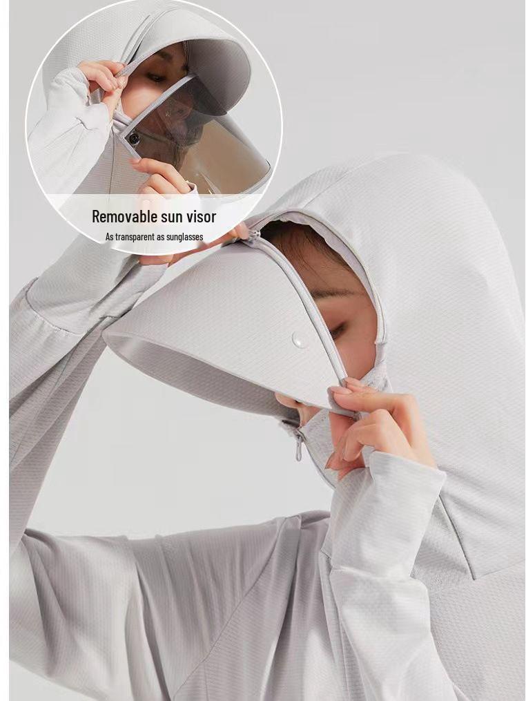 Outdoor Ice Silk Sun Protection Hooded Jacket - Men's & Women's UV-Resistant, Breathable Skinwear for Couples