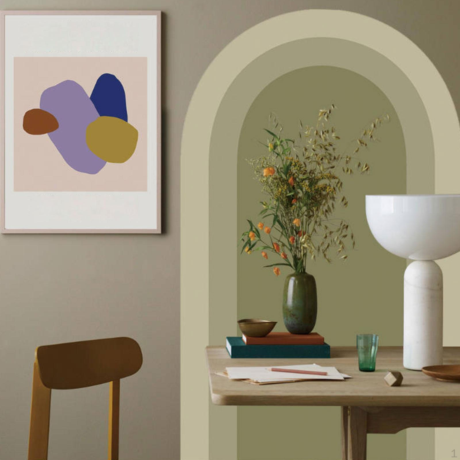 

Съемная ПВХ наклейка с рисунком арки 150 X 100 см Простой геометрический богемный декор для спальни зелёный