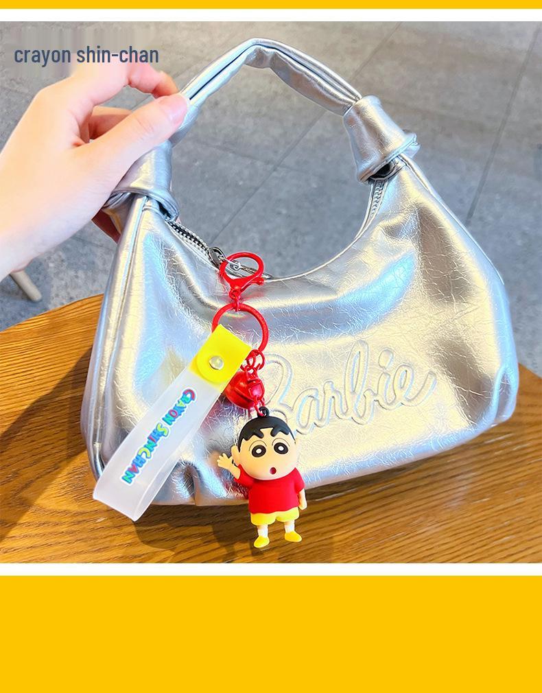 Crayon Shin-chan Kasukabe Defense Force Keychain Pendant - Cartoon Couple Car Keyring & Bag Charm