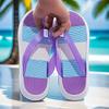 Summer Outdoor Flip-Flops, Soft and Comfortable Cool Sandals, Casual Beach Shoes with Striped Color Blocks