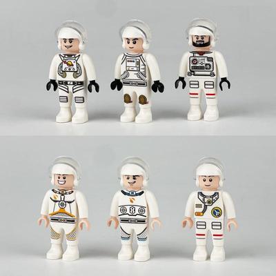 6pcs/set Astronaut 4.5cm Action Figures Model Toys Gift for Kids Pocket Building Block Educational Toys