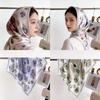 Women S Floral Printed Square Scarf Sun Protection Neck Shawl Spring Autumn