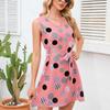 Letnia damska sukienka w stylu retro z falą w kropki, ubrana w talię, uczta damska spódnica