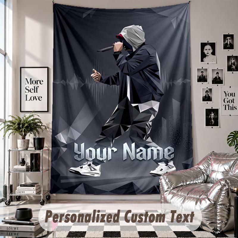 Wandbehang mit individuellem Namen & Text, Eminem Dekorationstuch für Schlafzimmer