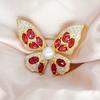 Luxury Butterfly Brooch Fashion Pearl Pins For Women Zircon Accessories Suit Coat Wedding Gifts Crystal Insect Jewelry