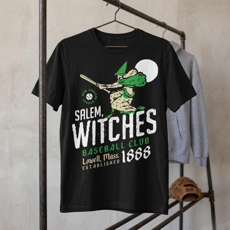 Salem Witches Baseball Club Shirt Lowell Mass 1888 Sports Graphic Black Tee Unisex T-Shirt M