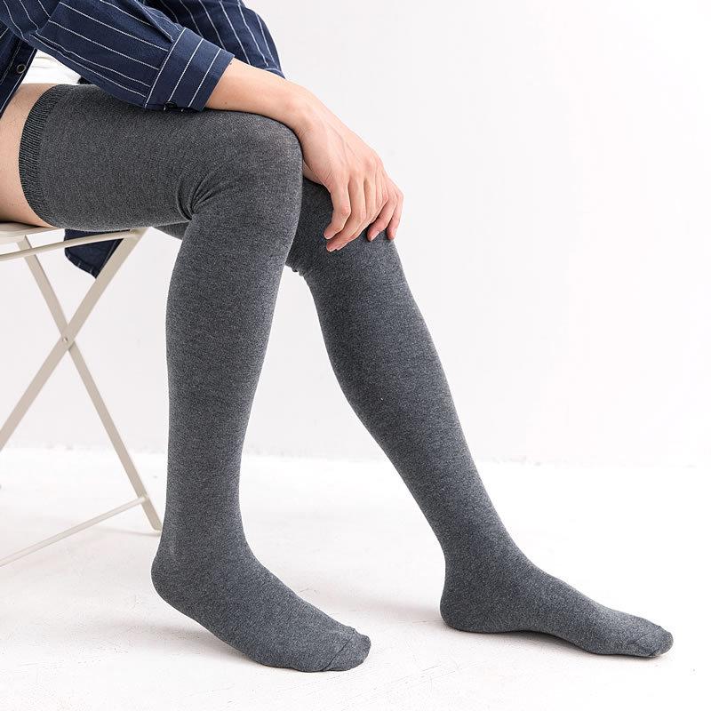 Nuovi Calzini Lunghi a Righe da Uomo Fino alla Coscia Taglie Forti Traspiranti Sopra il Ginocchio Stile Casual Calzino Xxl Estate