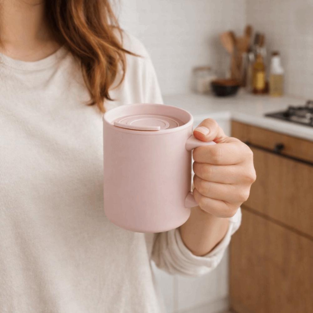 Rotating Dust Cover Insulated Coffee Mug 300 ML Milk Cup Minimalist Thermos Cup  Study