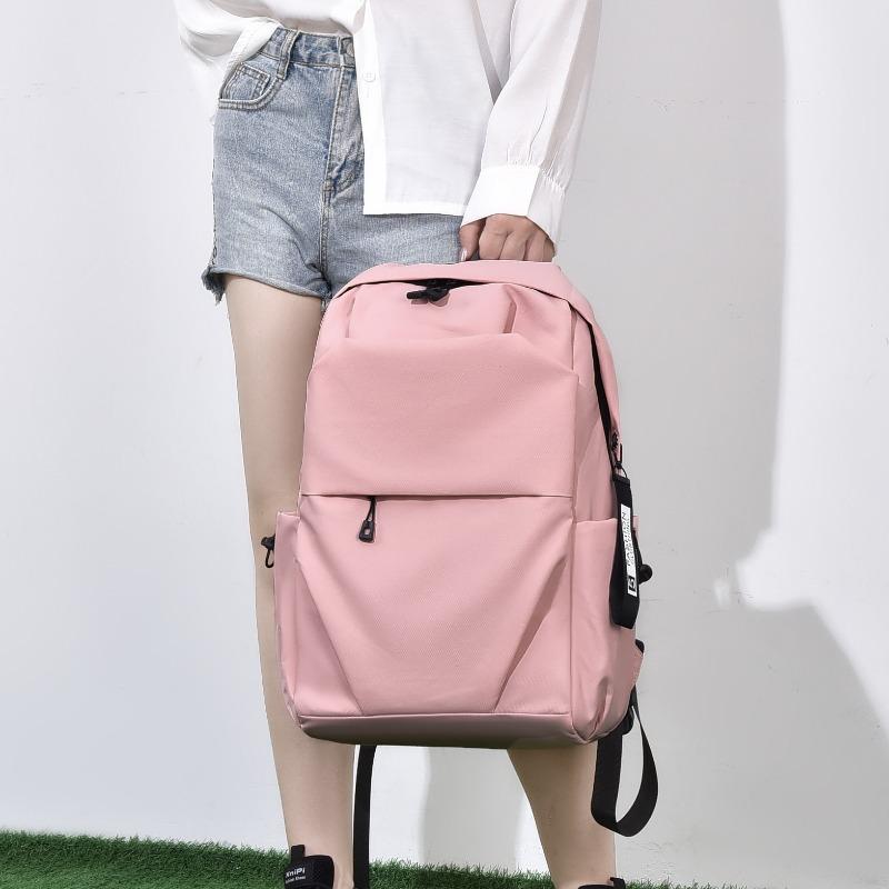 Men's backpack large capacity solid color simple business travel computer backpack junior high school student