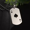 Fashionable Classic Mens Stainless Steel Poker Card Spades Heart Pendant Simple Party Necklace Jewelry